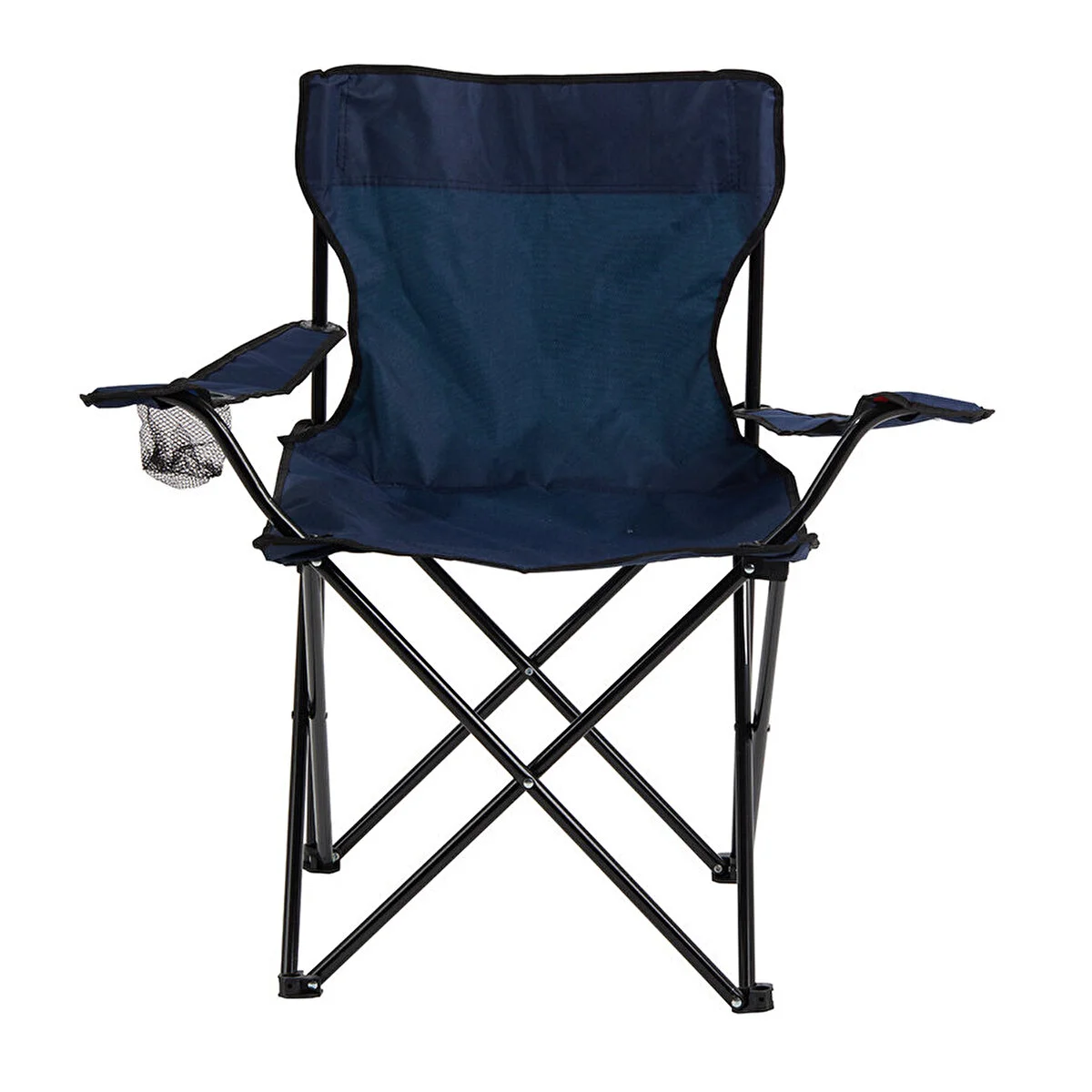 Basic Metal İskelet Katlanabilir Kamp Sandalyesi Lacivert - Thumbnail